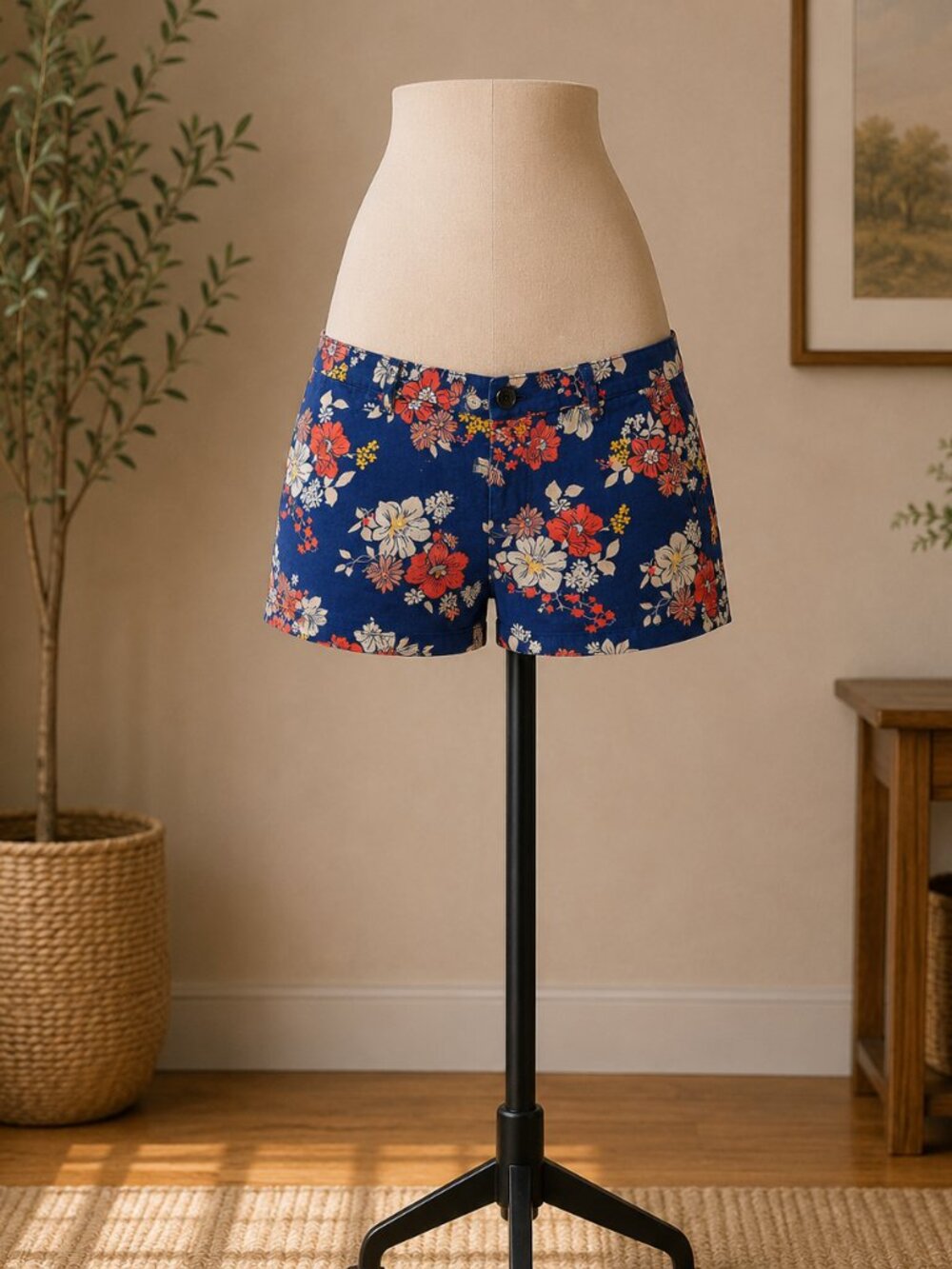 Old Navy Navy Floral Women's Shorts